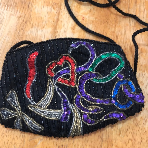Handbags - Small beaded and sequined purse.